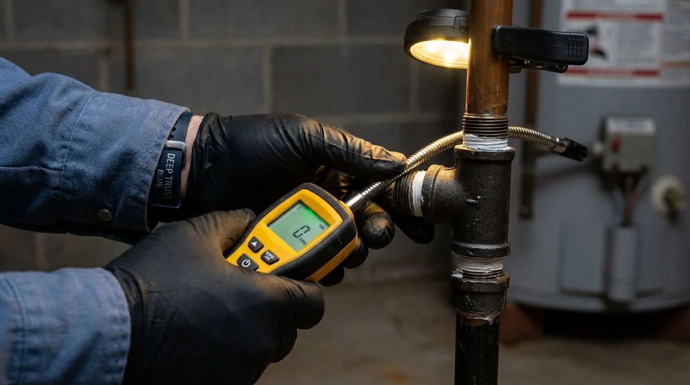 Gas leak detection with electronic sniffer by Johns Plumbing LLC in Berkeley Heights